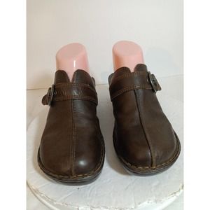 Born Concept Size 9M Standard Brown Mule Shoes Leather Women